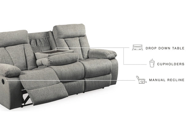 Mitchiner Reclining Sofa with Drop Down Table