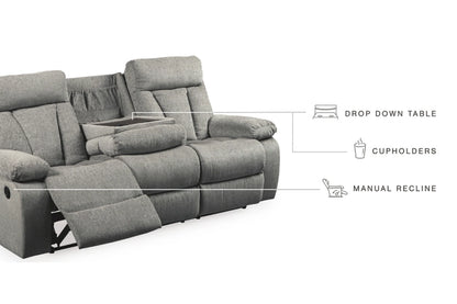 Mitchiner Reclining Sofa with Drop Down Table