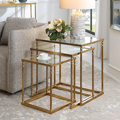 24067-C-UTT |Henzler 62 W x 46 H x 63 D Nesting Table - Mirror Top