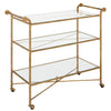 24071-UTT | Henzler 106 W x 95 H x 45 D Silver Bar Cart with Mirror Top