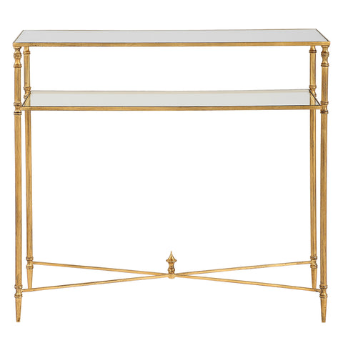 24284-UTT | Henzler 91 W x 83 H x 35 D Silver Rectangle Console Table with Mirror Top