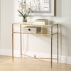 24284-SL-UTT | Henzler 91 W x 83 H x 35 D Silver Rectangle Console Table with Mirror Top
