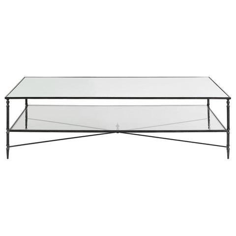 24292-UTT | Henzler 169 W x 48 H x 108 D Gold Rectangle Coffee Table with Mirror Top