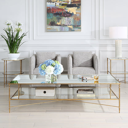 24293-N-UTT |Henzler 181 W x 48 H x 91 D Rectangle Coffee Table with Mirror Top