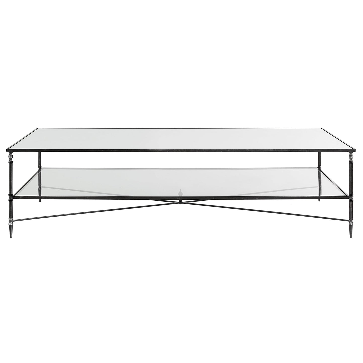 24293-N-UTT |Henzler 181 W x 48 H x 91 D Rectangle Coffee Table with Mirror Top