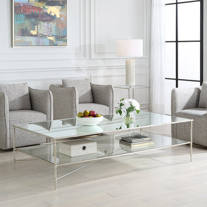 24293-N-UTT |Henzler 181 W x 48 H x 91 D Rectangle Coffee Table with Mirror Top