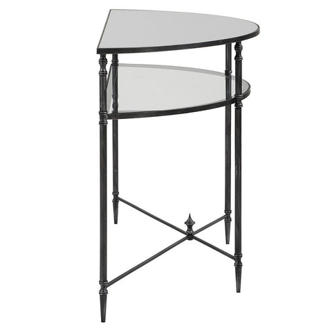 24304-N-UTT | Henzler 91 W x 76 H x 45 D Demilune Console Table with Mirror Top