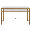 Henzler 132 W x 76 H x 71 D Rectangle Desk with Mirror Top-Gold