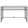 Henzler 132 W x 76 H x 71 D Rectangle Desk with Mirror Top-black