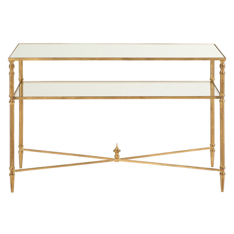 24328-utt | Henzler 91 W x 60 H x 35 D Rectangle Accent Table with Mirror Top