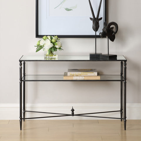 24328-N-utt | Henzler 91 W x 60 H x 35 D Rectangle Accent Table with Mirror Top