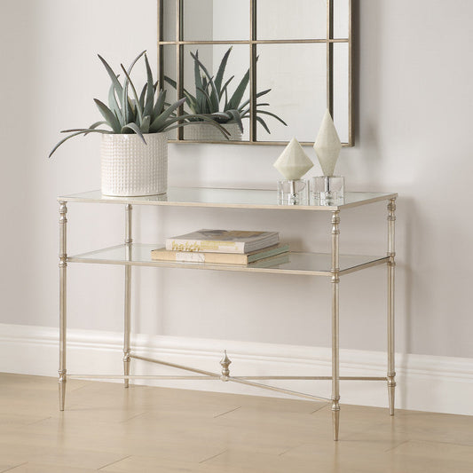 Henzler 91 W x 60 H x 35 D Rectangle Accent Table with Mirror Top
