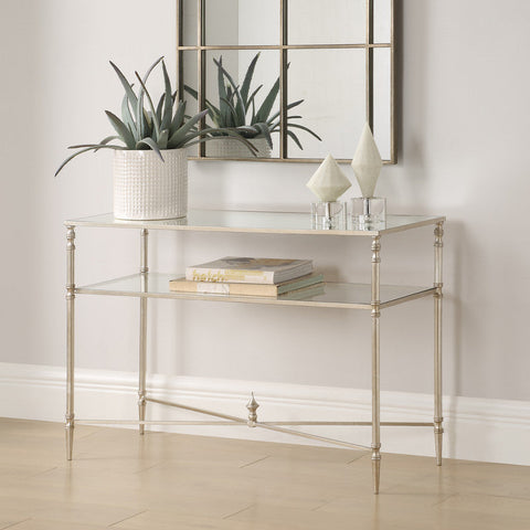 24328-C-utt | Henzler 91 W x 60 H x 35 D Rectangle Accent Table with Mirror Top