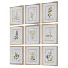 Botanical Flowers Framed Prints, S/9