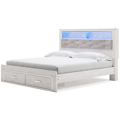 Ashley Homestore | Altyra Queen Upholstered Bookcase Bed with Storage