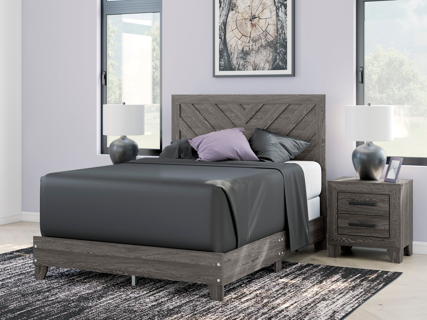 Sylveri Queen Chevron Panel Bed