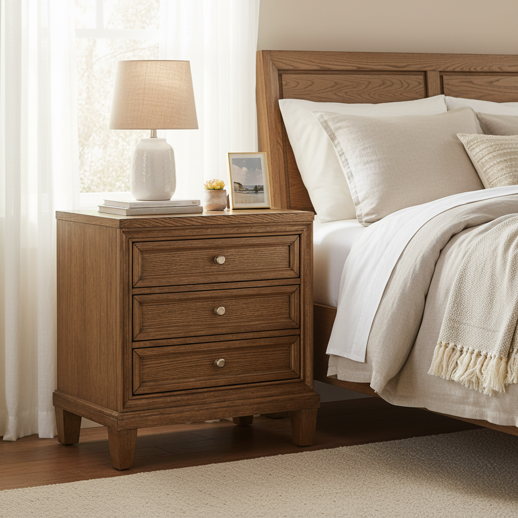 Jorlaina Three Drawer Night Stand