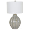 PERRY TABLE LAMP28''HT., CERAMICGREY CERAMIC FINIS