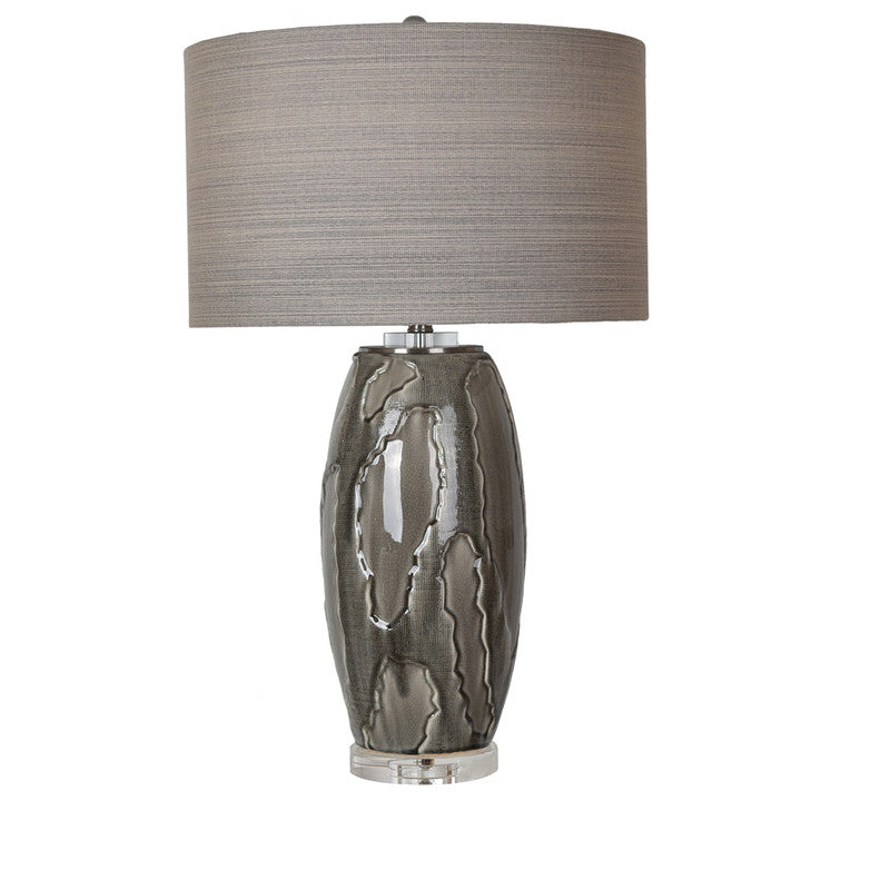 CVAP2052  PERRY TABLE LAMP28''HT., CERAMICGREY CERAMIC FINIS( Crestview  )