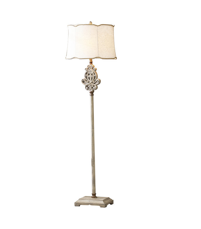 White Wash Resin Floor Lamp