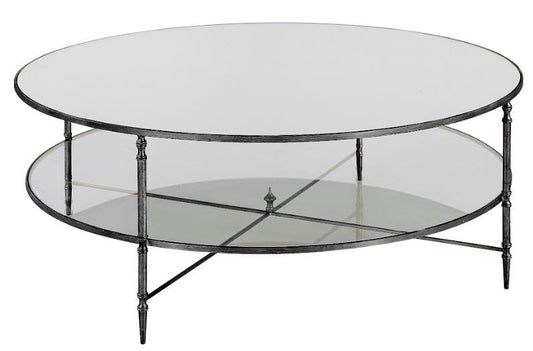 24298-N-UTT |Henzler 91 W x 48 H x 91 D Round Coffee Table with Mirror Top