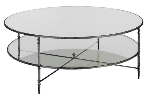 24298-N-UTT |Henzler 91 W x 48 H x 91 D Round Coffee Table with Mirror Top