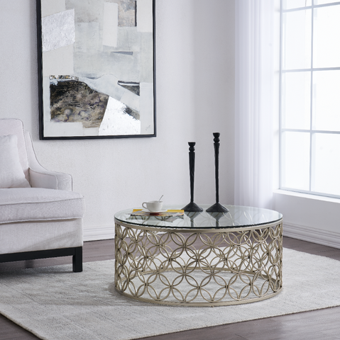 CVFZR5135  Copper Finish Mirror Tables Set of 2( Crestview  )