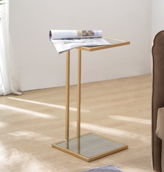 Vintage Glamour with the Gold and Antique Mirror End Table