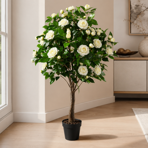 Artificial Camellia Tree in Cream White 130CM