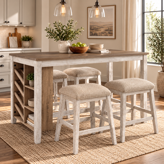 Ashley Homestore |RECT Counter Table w/Storage + 4 Chairs