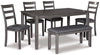 Bridson Dining Table and Chairs with Bench (Set of 6)