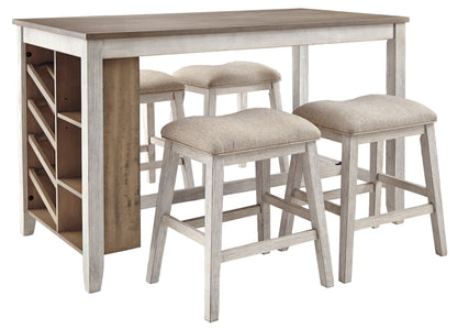Ashley Homestore |RECT Counter Table w/Storage + 4 Chairs