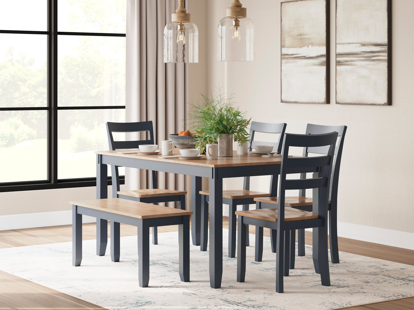 D399-325 Gesthaven Dining Room Table Set (6/CN)
