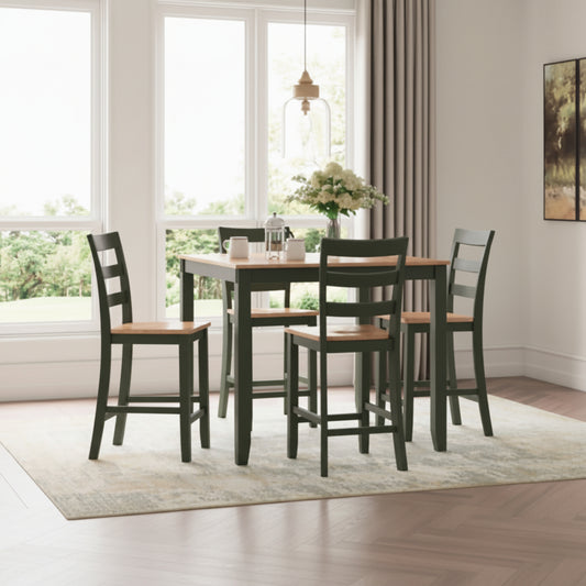 D401-223 طاولة طعام Gesthaven بارتفاع الطاولة و4 كراسي بار (مجموعة من 5 قطع)