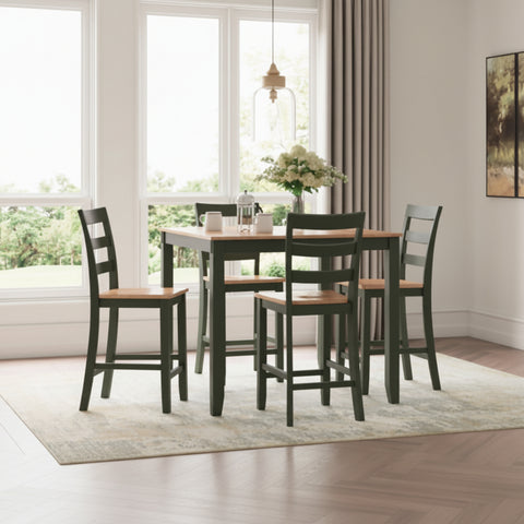 D401-223 طاولة طعام Gesthaven بارتفاع الطاولة و4 كراسي بار (مجموعة من 5 قطع)