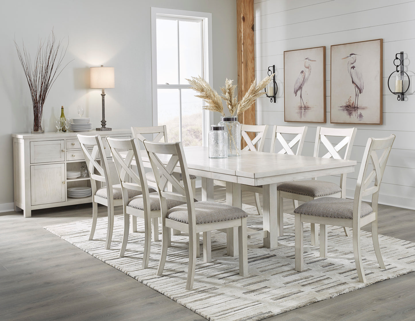 Robbinsdale Dining Extension Table Set with Free Rug