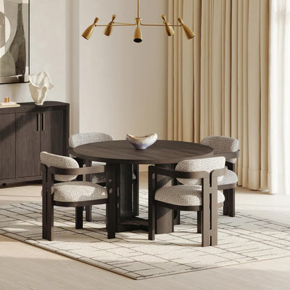 Neo Round Dining Room Set With 4 Arm chairs