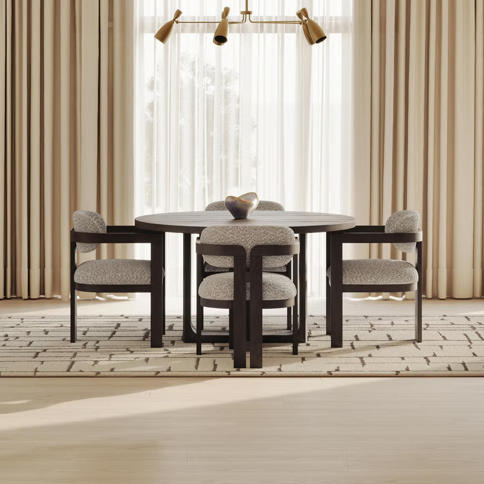 Neo Round Dining Room Set With 4 Arm chairs