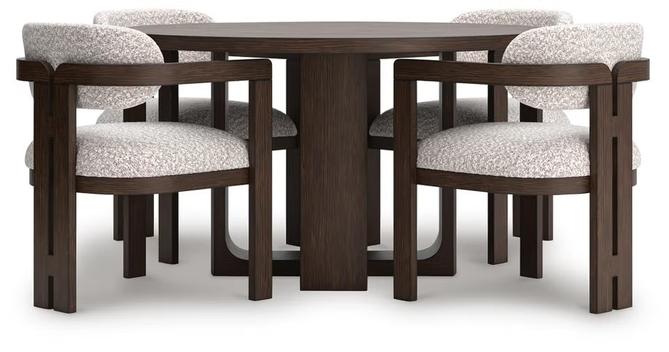 Neo Round Dining Room Set With 4 Arm chairs