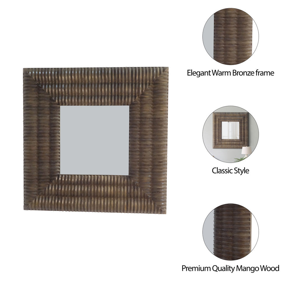 EV19106  41X30" KENSINGTON SLATTED WOOD MIRROR, BROWN( Sagebrook Home  )