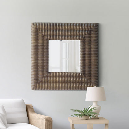 EV19106  41X30" KENSINGTON SLATTED WOOD MIRROR, BROWN( Sagebrook Home  )