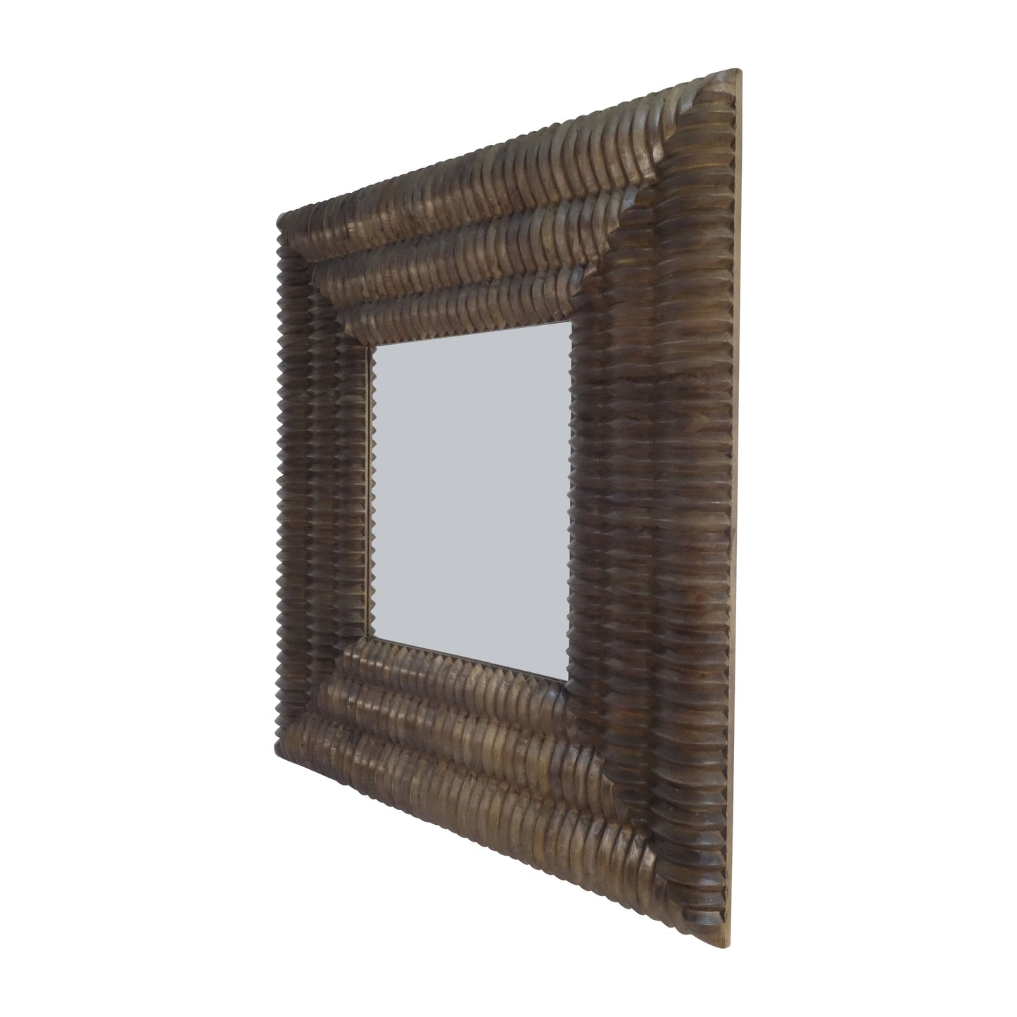 EV19106  41X30" KENSINGTON SLATTED WOOD MIRROR, BROWN( Sagebrook Home  )