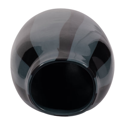 EV19436-02  10" CAHAN SMALL BLACK STRIPED VASE( Sagebrook Home  )