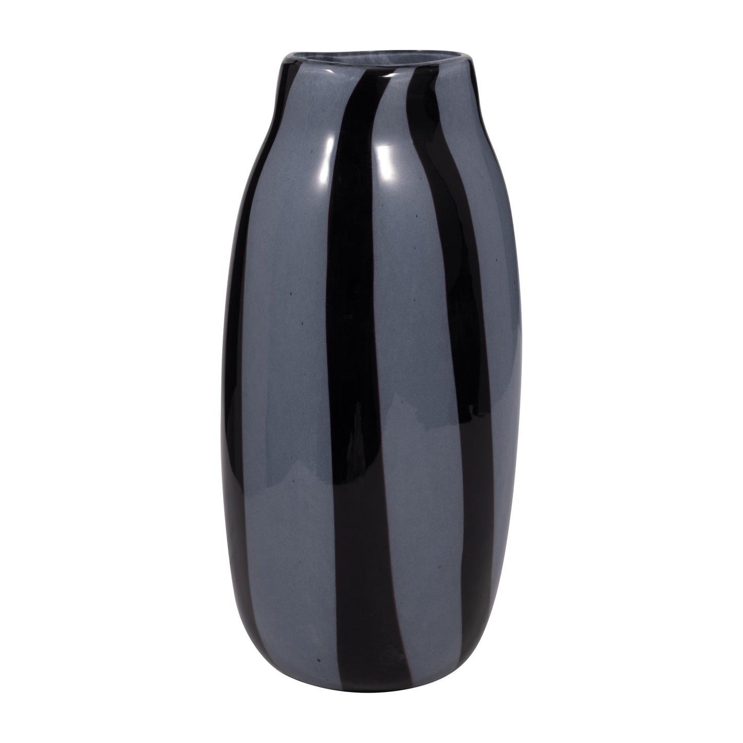 EV19436-03  14" CAHAN LARGE BLACK STRIPED VASE( Sagebrook Home  )
