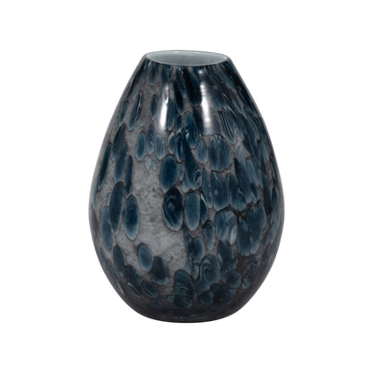 EV19442-01  12" CAHAN MEDIUM BLACK STRIPED VASE( Sagebrook Home  )