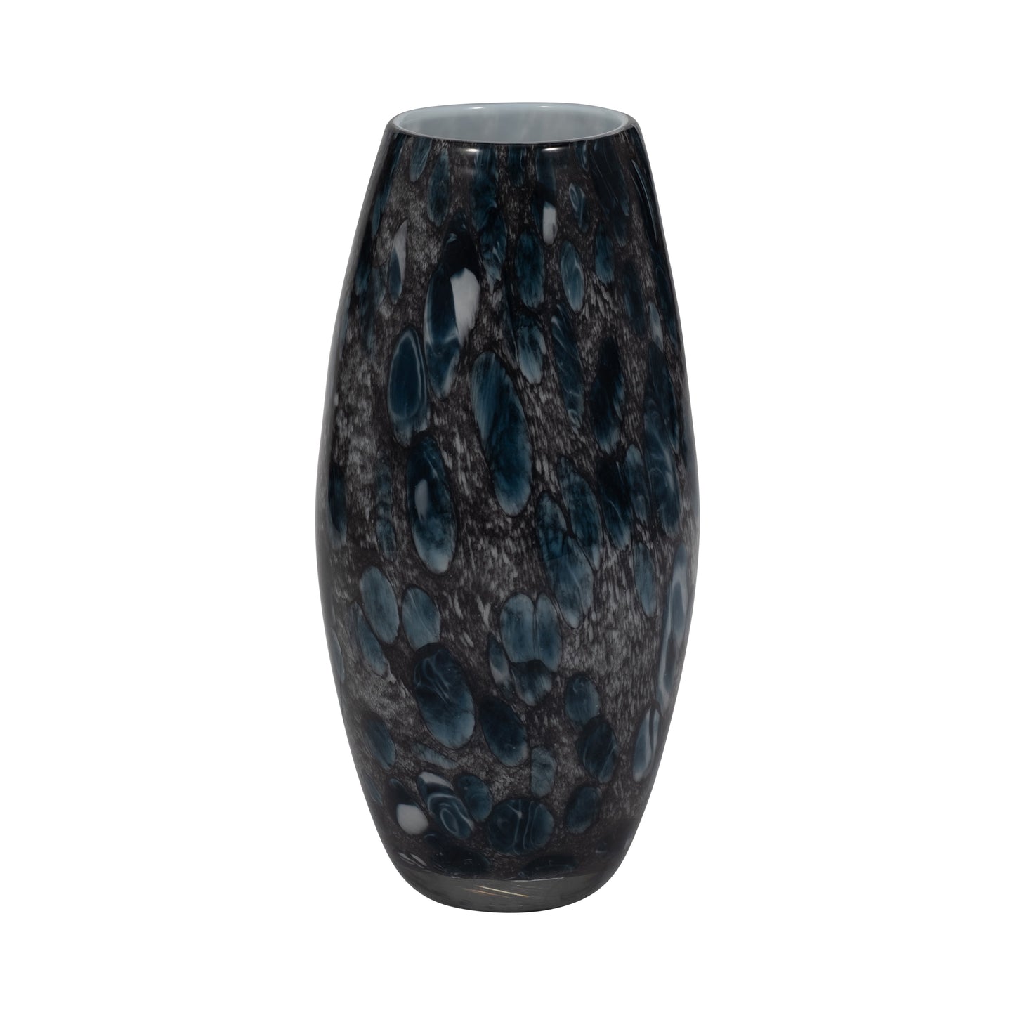 EV19442-02  11" AMALDA LARGE BLUE GLASS VASE( Sagebrook Home  )