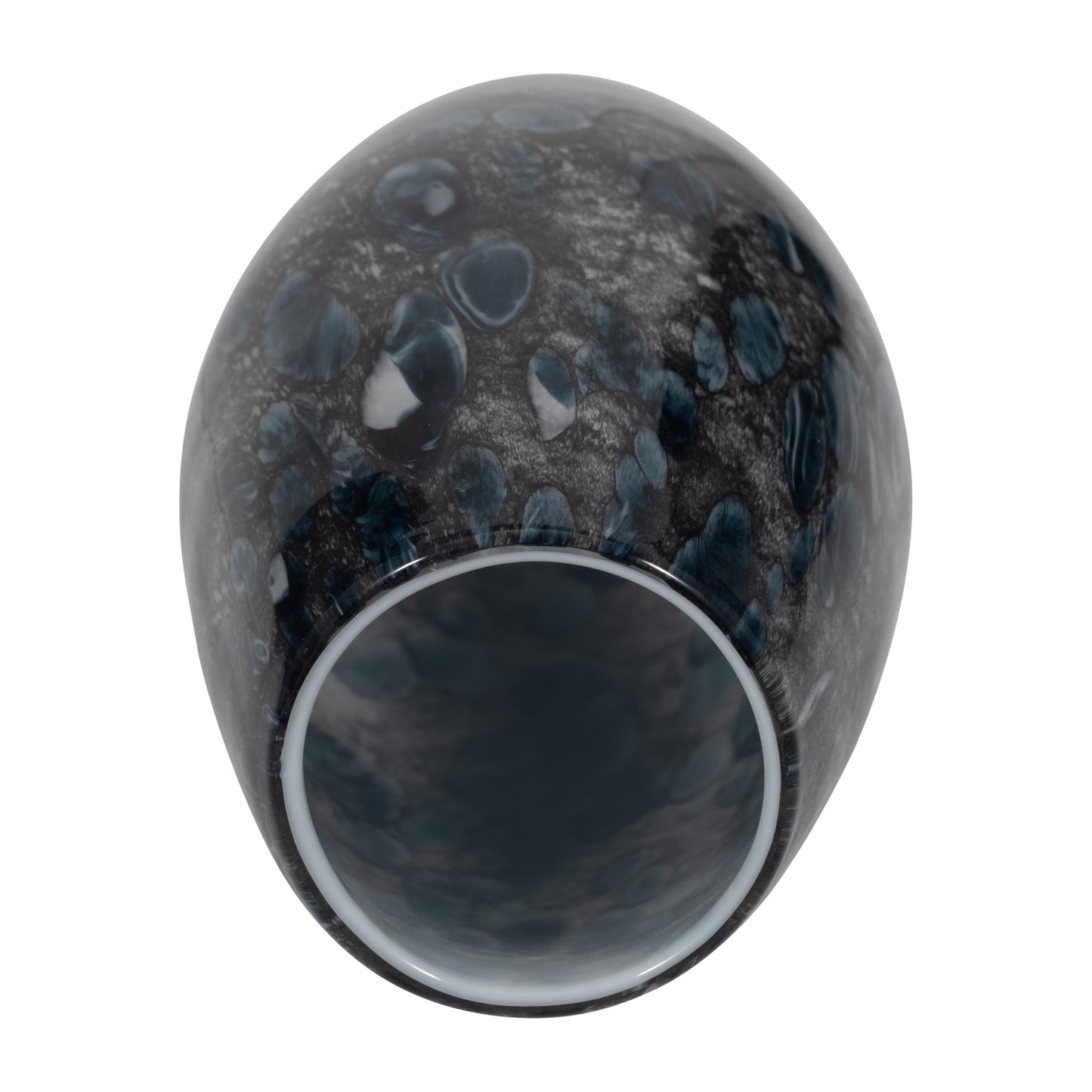 EV19442-02  11" AMALDA LARGE BLUE GLASS VASE( Sagebrook Home  )