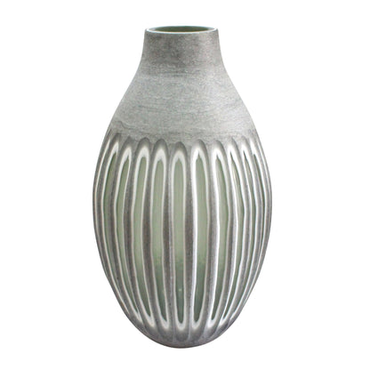 EV19644-02  15" WALLACE CREAM SMALL GLASS VASE( Sagebrook Home  )