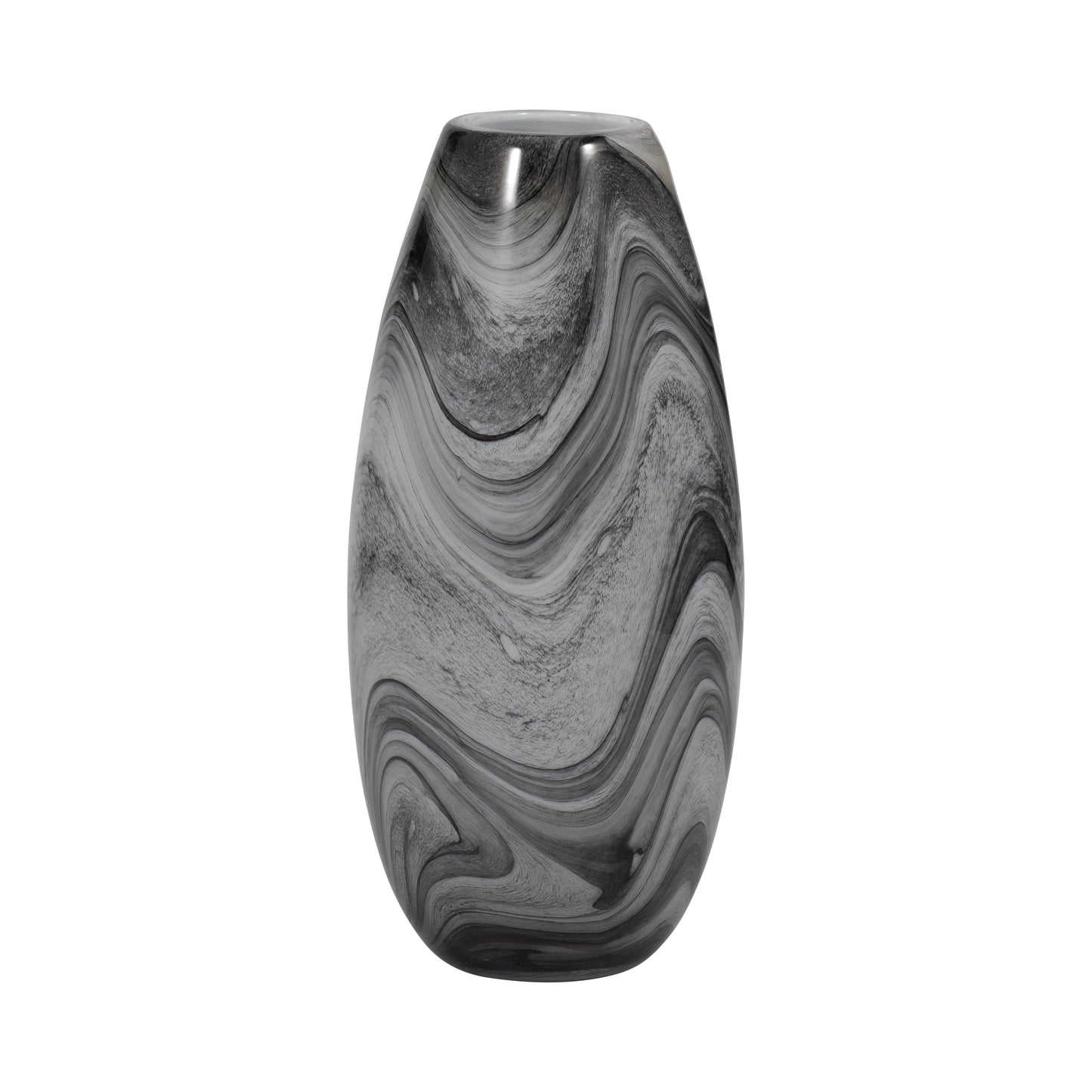 EV19692-01  12" MAUER SLEEK METAL GRAY VASE( Sagebrook Home  )