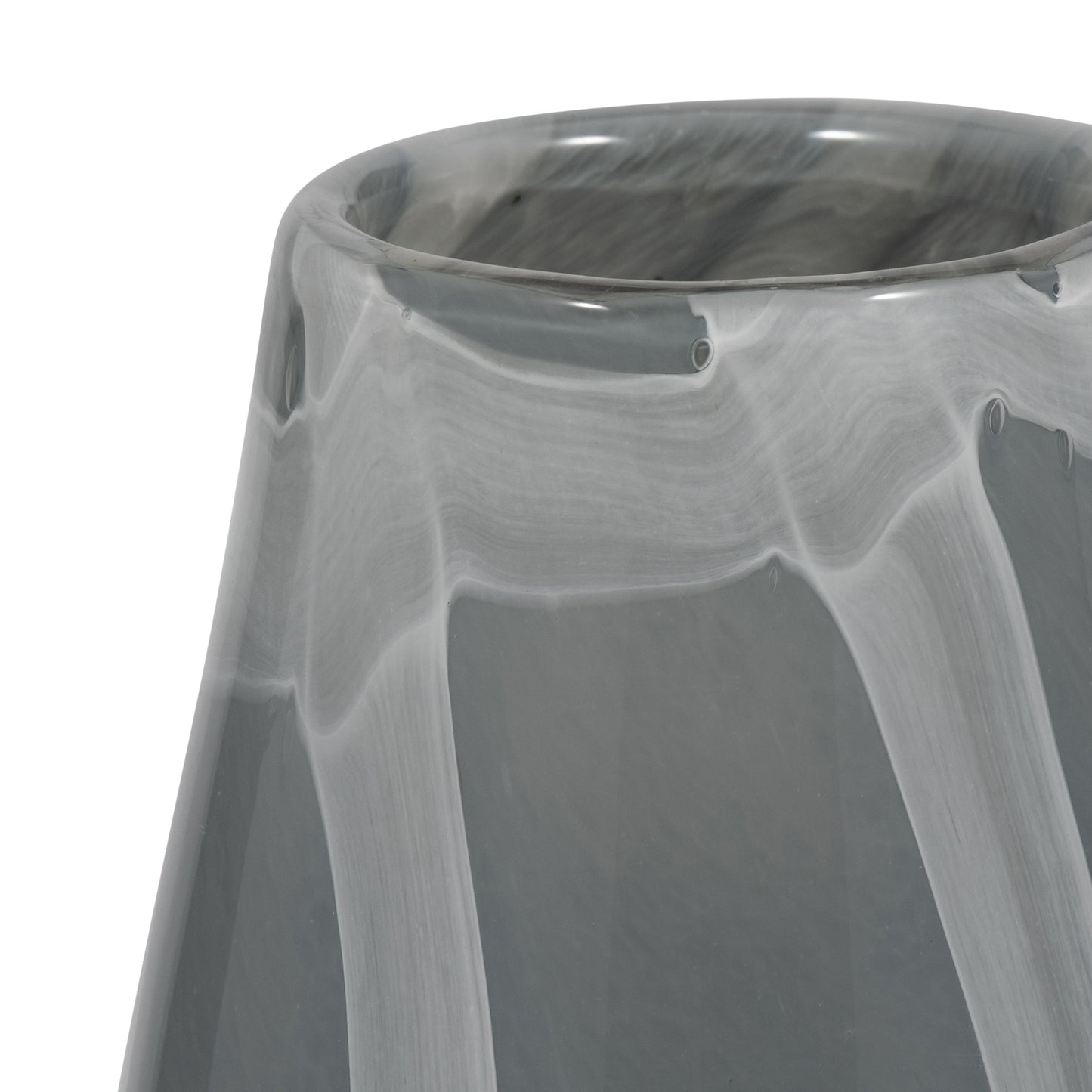EV19697-02  15" KATRINA GRAY SWIRL MEDIUM GLASS VASE( Sagebrook Home  )